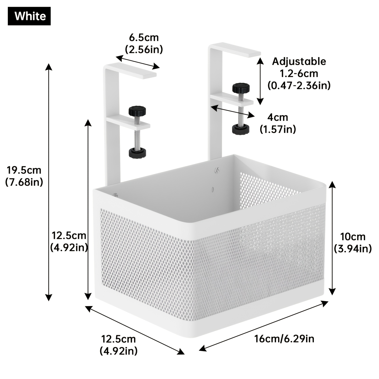 TEMU 1pc Under Desk Storage Rack Stationery Organizer Desk Writing Desk Organizer Under Table Desk Side Hanging Basket Box Workstation Drawer, Desk &