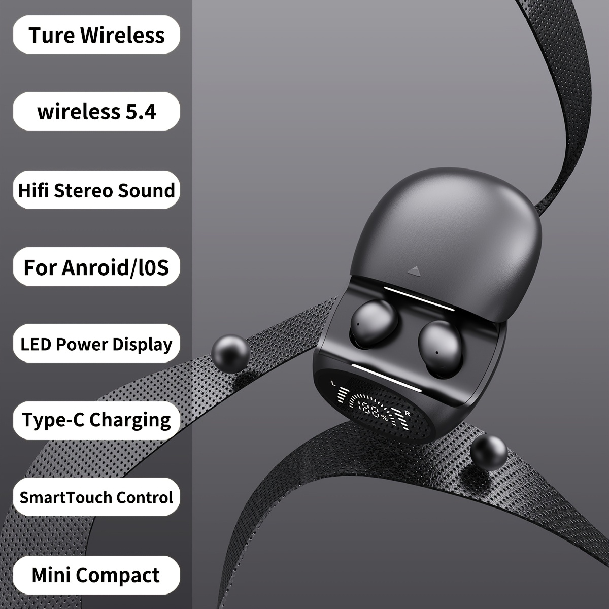 Image of Ultra-small Wireless Earbuds - , Dual-ear With Microphone, Low Latency, Wireless 5.4, Suitable For Ios And Wireless Sports Earphones, Gaming, Compatible With Mobile Phones