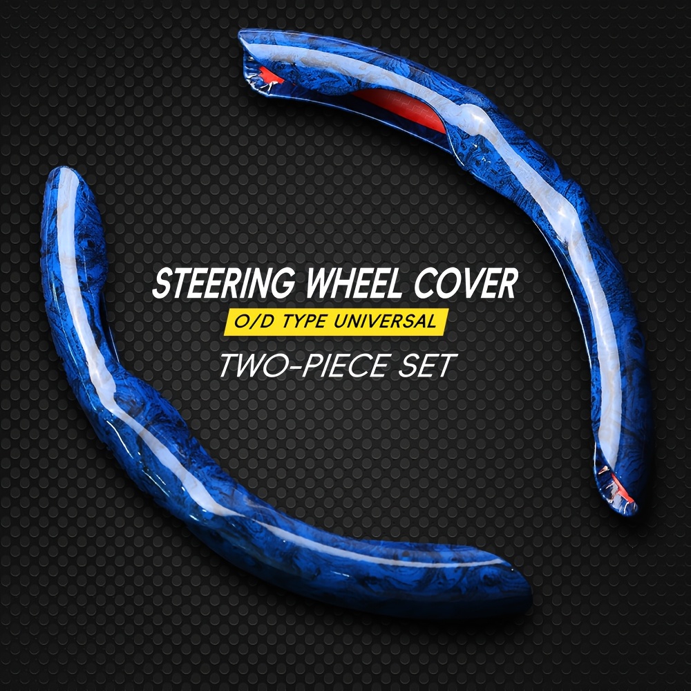 TEMU 2pcs Car Steering Wheel Cover, Sporty Design, Non-slip Grip, Durable And Lightweight Universal Car Steering Wheel Protector