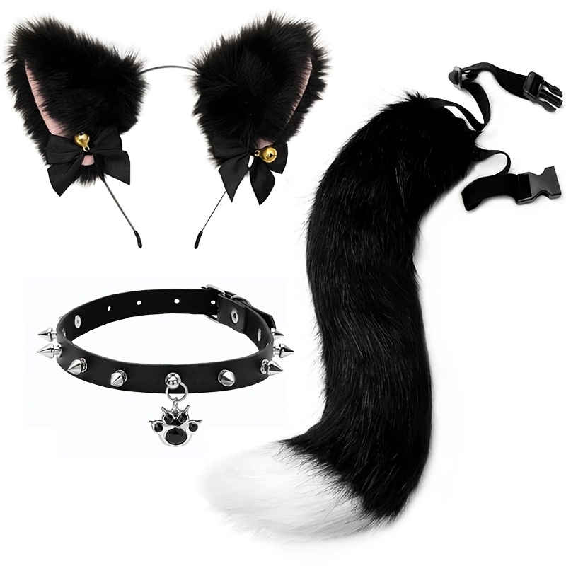 [Summer Fox Costume] 3pcs Summer Fashion Couple Fox Costume Set | Ears, Collar And Tail Three In One, Suitable for Valentine's Day Gifts, Couple Life, Etc