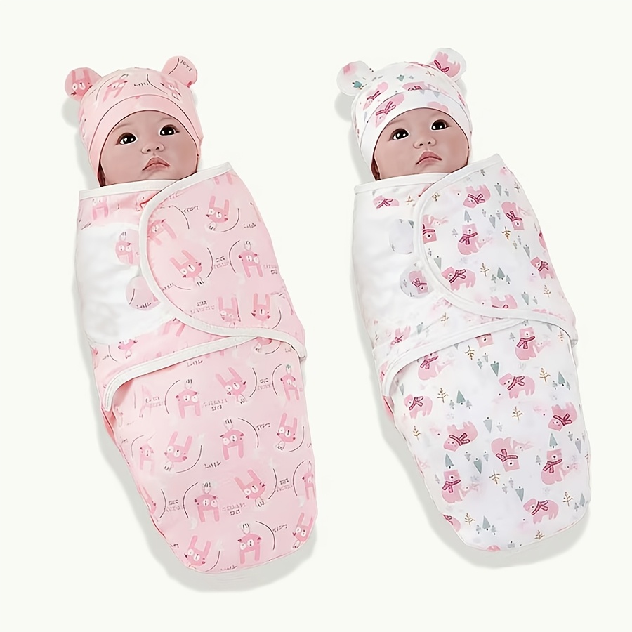 2pcs baby swaddle set 1 swaddle wrap 1 hat soft comfortable and adjustable swaddle for infants   in multiple colors suitable for babies aged 0 6 months   an   for holiday gifts   gifting on   holidays