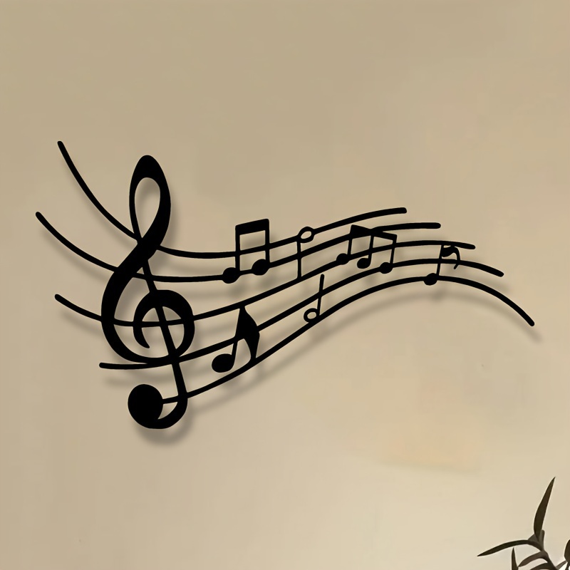 

Elegant Musical Notes Wall Art, Treble Clef And Staff Ornament, Fit, Electricity-free, Featherless, For Music Lovers, Home Music Room Decor, Gift Idea