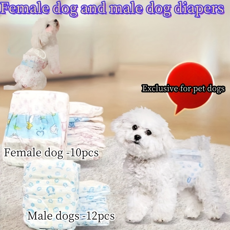 

12pcs/pack Disposable Pet Dog Diaper Diapers, Female Dog Physiological Pants. Keep Clean, Dry, Ultra-thin, And Absorb A Large Amount To Prevent Stray Dogs From Mating