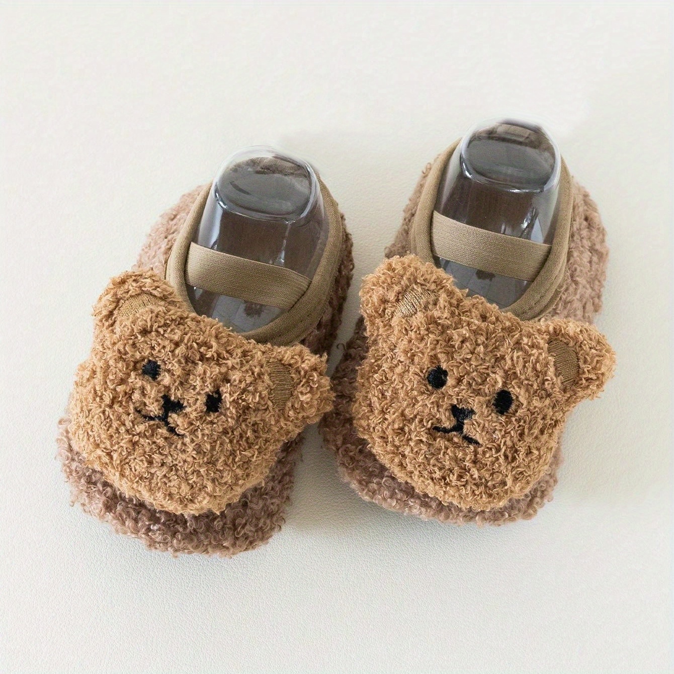 1 Pair/3 Pairs, Baby Bear Strap-on Non-slip Soft-soled Learning Socks, Children's Soft Indoor Walking Socks