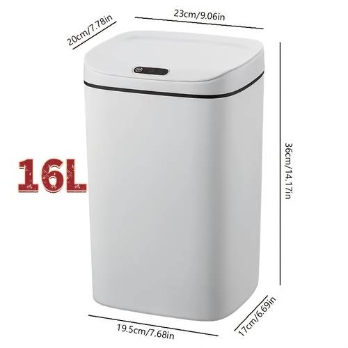 1 automatic trash can with touchless lid odor proof pet resistant modern minimalist garbage bin suitable for home kitchen office bathroom outdoor automatic open close multi capacity options plastic