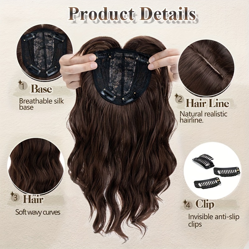 Hair Topper Synthetic Curly Wavy 14 Inch Clip-In Bangs Thinning Hair Volume Amazon.com : CINHOO 14-Inch Short Curly Wavy Hair Topper for  main image 3