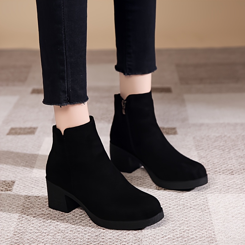 Botin Tacon Botines CÃ³modos De Mujer Botines Negros Botines - Main Image