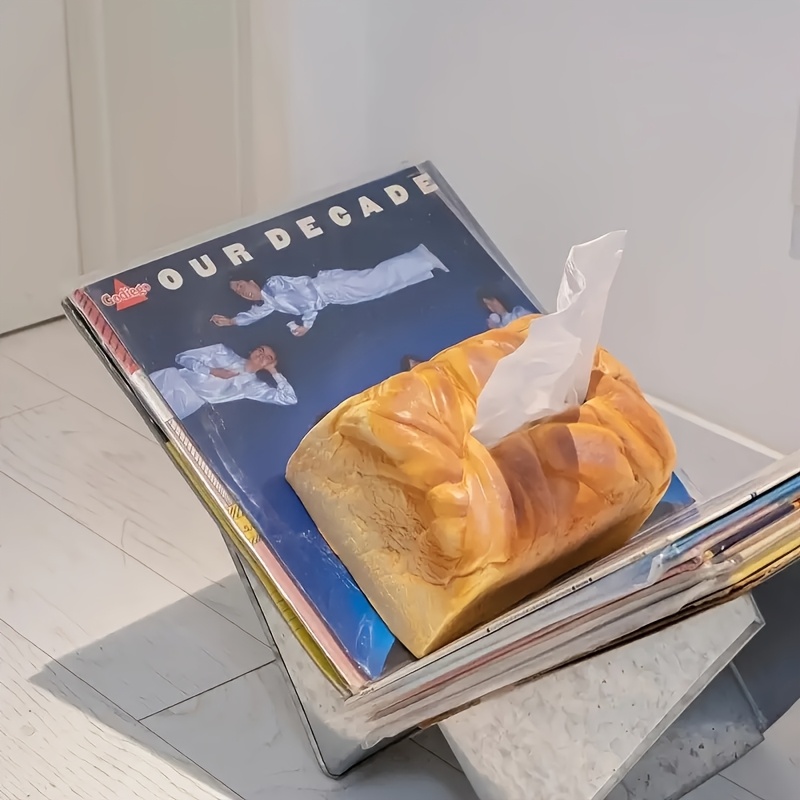 1pc creative simulation bread design plastic tissue box rack square design   tissue dispenser suitable for home car living room and restaurant decoration Product details 2