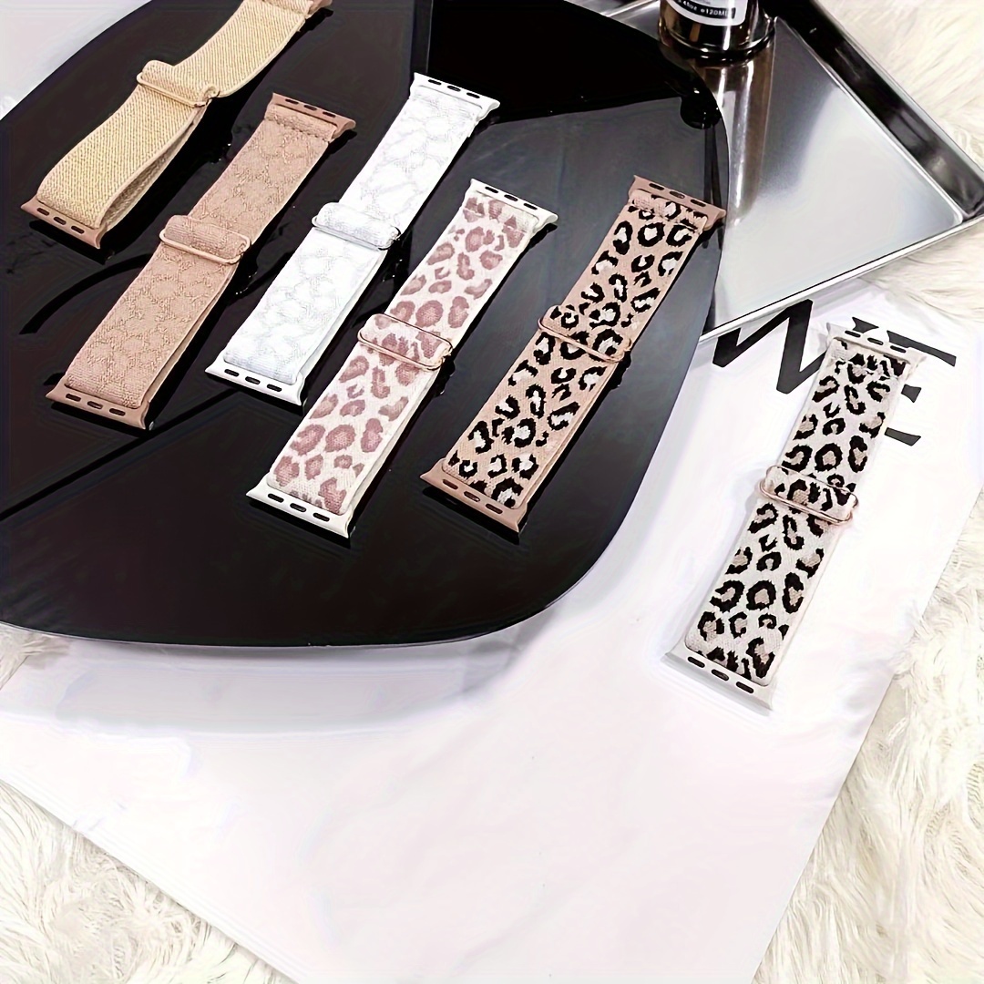 

Fashionable Leopard Print Nylon Watch Strap Accessories For Iwatch Ultra/series 9/8/7/6/5/4/3/2/se, 38/40/41mm, 42/44/45/49mm