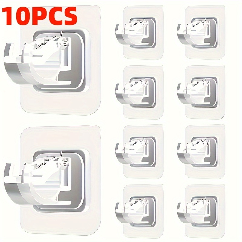 E-shop 10/20 Stück Packung Bohrerlose, einfache Montage Gardinenstangenhalterungen - Klebend, nagelfreie Wandmontagehalterungen, geeignet für Zuhause