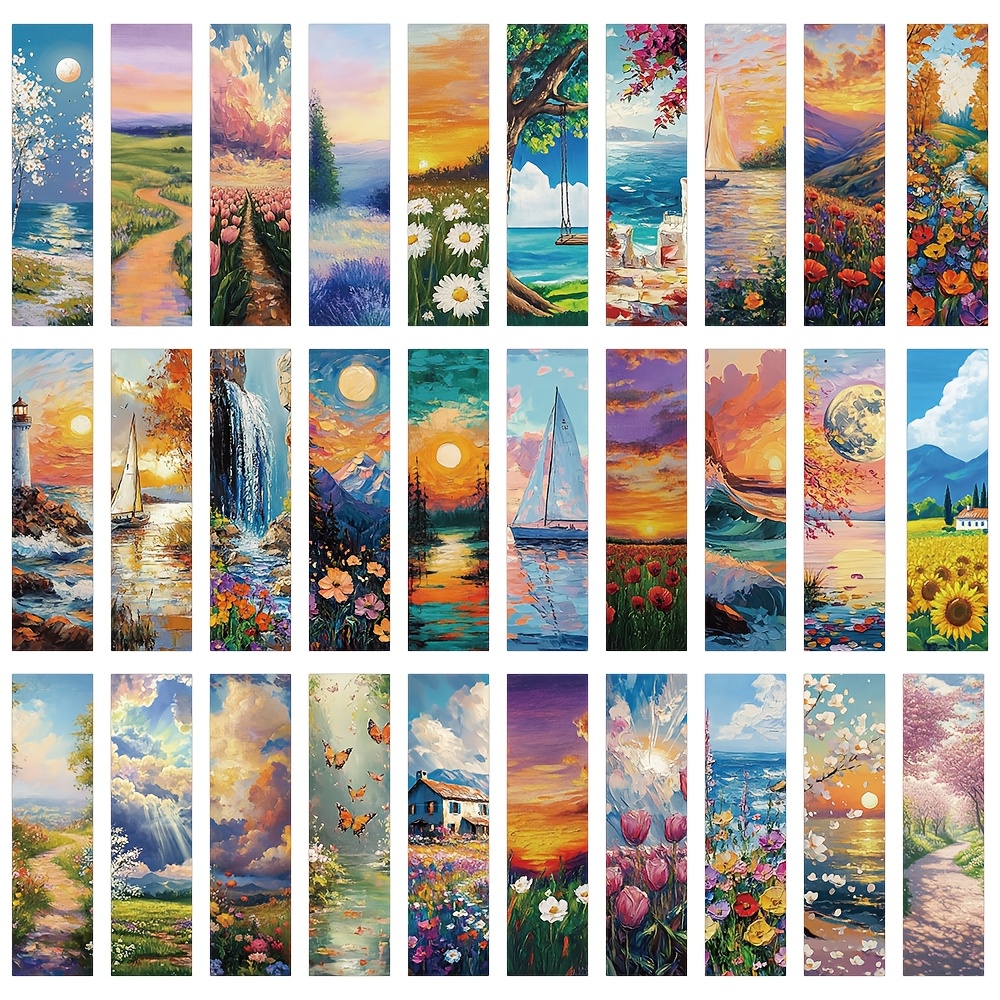 30 Beautifully Designed Oil Painting Bookmarks For , Reading Decorations, And Message Cards