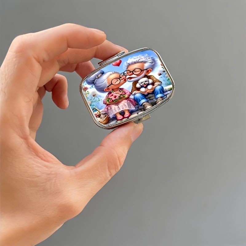 Image of Medicine Box With 1pc "" Theme , Food Safety - Portable Medicine And Vitamin Storage Box With 2 Compartments, Perfect For Wallets Or Pockets - Commemorative Gift For Decorative Storage