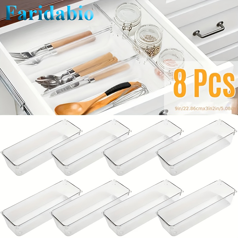 13-teiliges Schubladen-Organizer Set Aus Transparentem Kunststoff – 4 Größen, Für Schreibtisch, Küche & Make-up