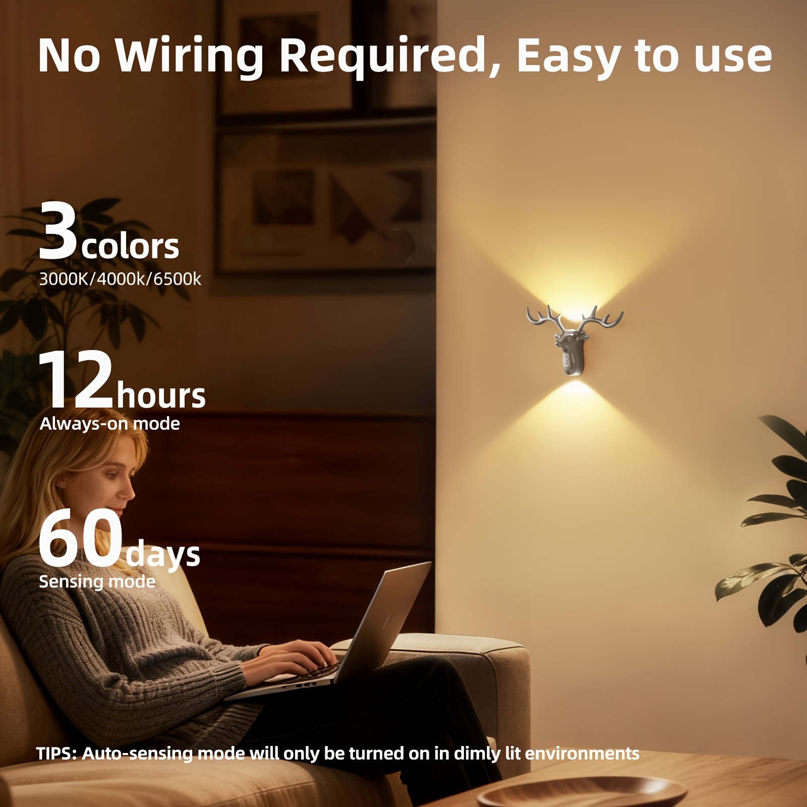 Creative USB Rechargeable Wall Lamp with Motion Sensor