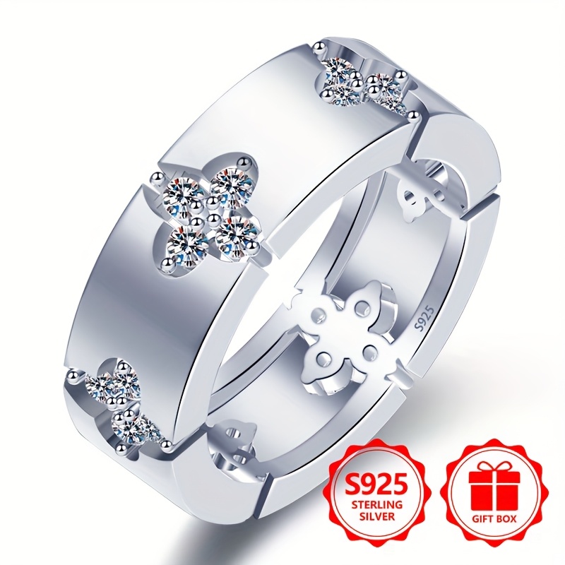 925 Silver Simple Classic Zirconia Surface Women's Ring
