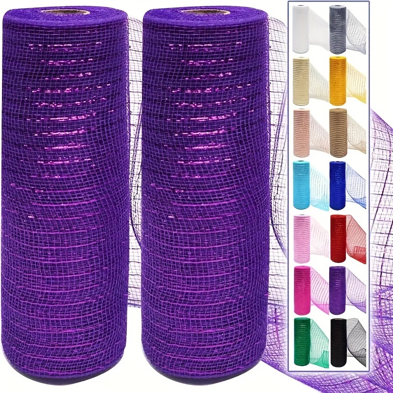 

2-pack Metallic Mesh Ribbon Spools, Assorted Colors, Festive Home Decor, Diy Wreath, Christmas Tree, Thanksgiving, Wedding Party Supplies, No Feather, Holiday Decorations