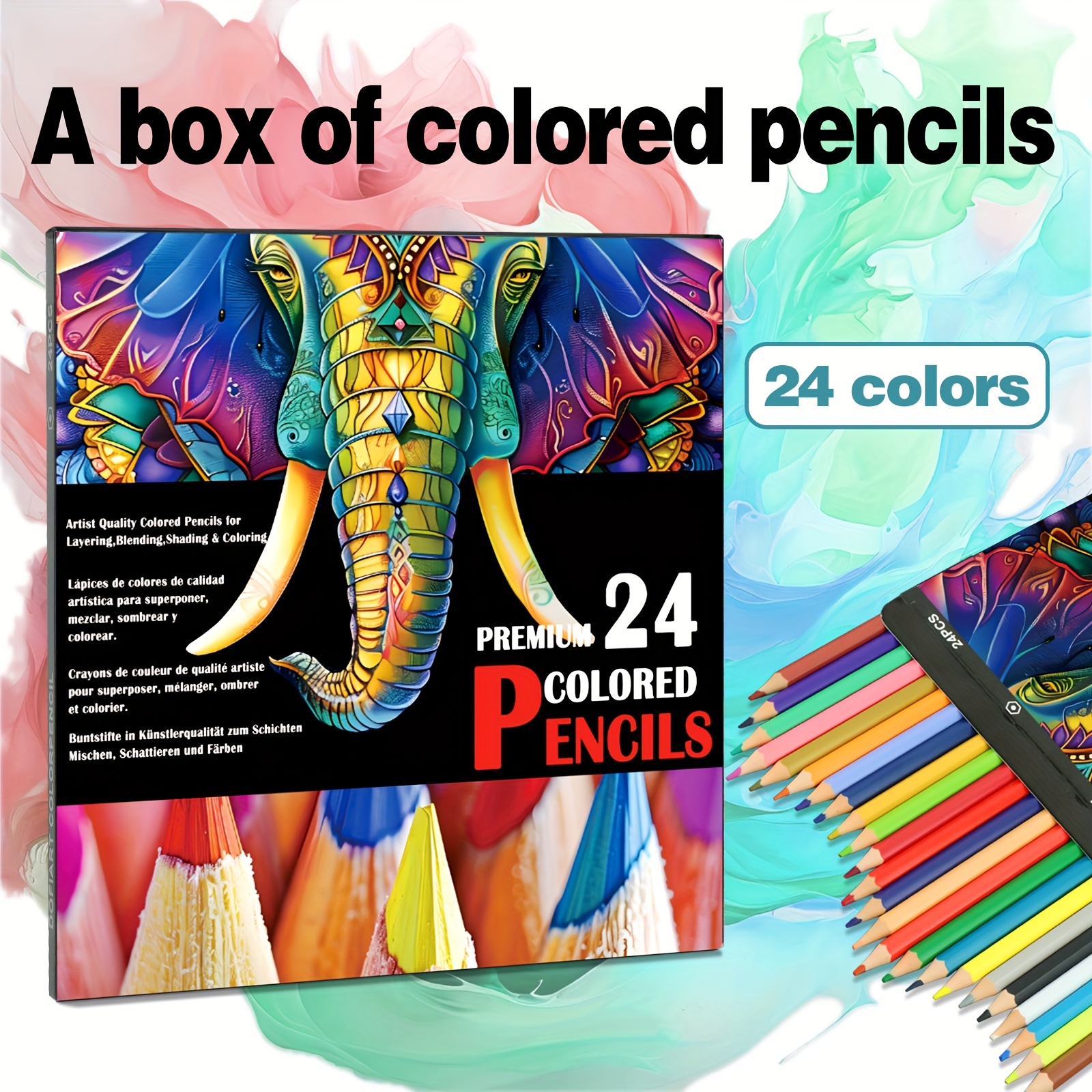 

24 Color Colored Pencil Set 2.9mm Premium Soft Core, Artist Quality, Coloring Book, Drawing, Sketching, Craft