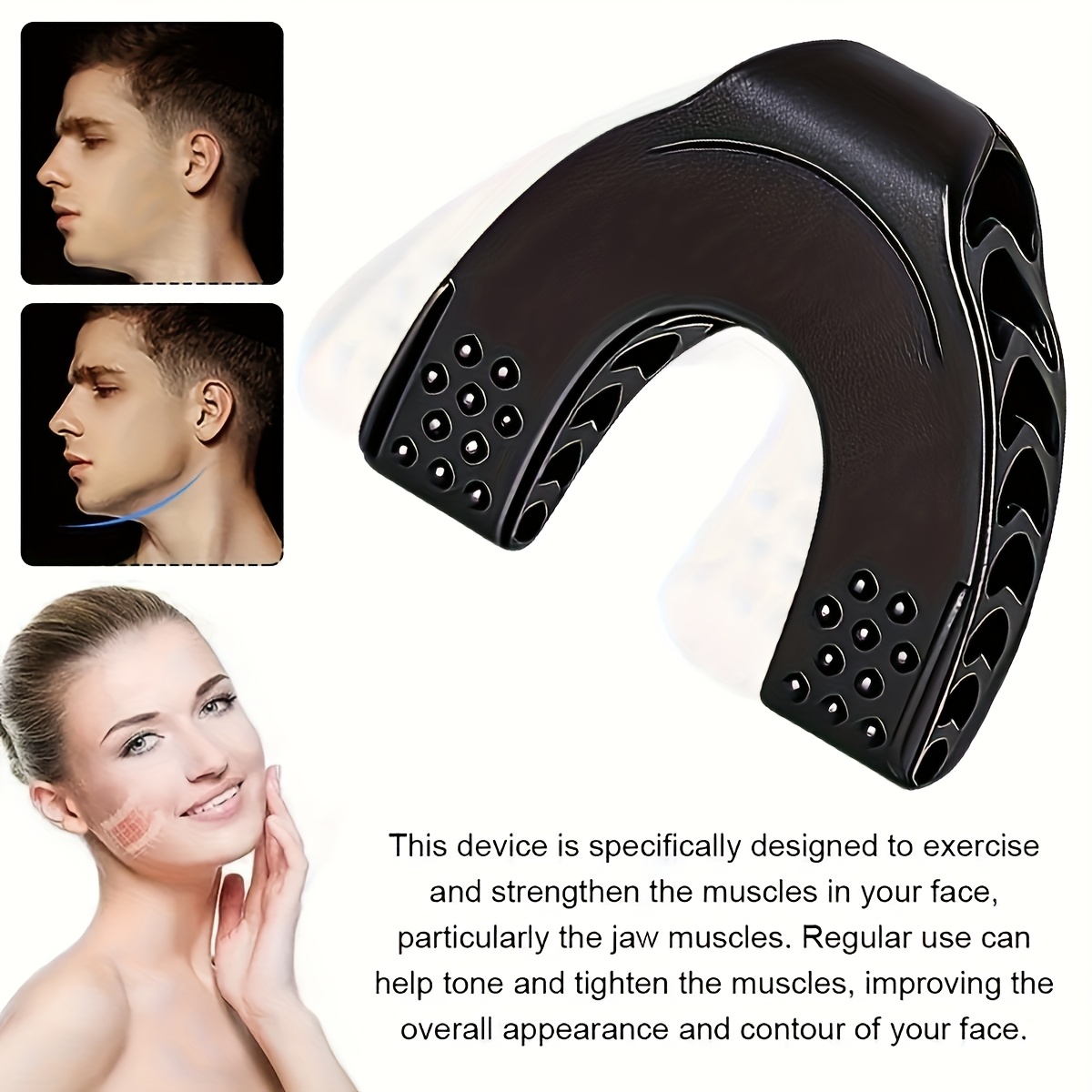 1pc Jaw Trainer with C-Shaped Masseter - Exerciser for Men and Women, Activates and Tones Facial Muscles, Jaw Movement and Facial Exerciser