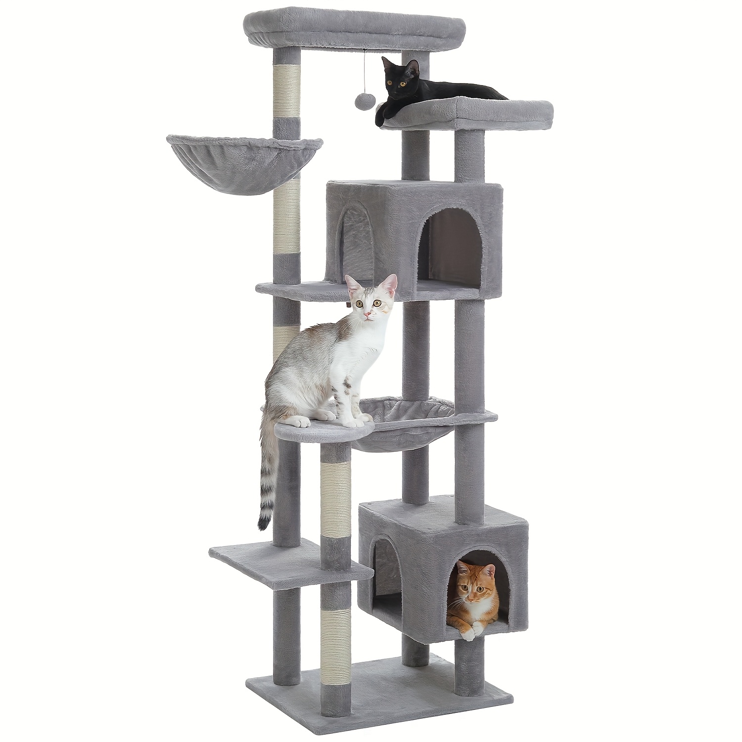 TEMU Road 175Cm Árbol para Gatos Altos para Gatos Grandes de Interior, Grande para Gatos Adultos con Hamaca Súper Grande, para Gatos con Postes para