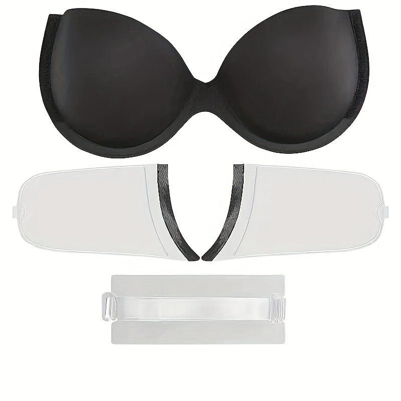 push invisible bra cups clear side wings back strap