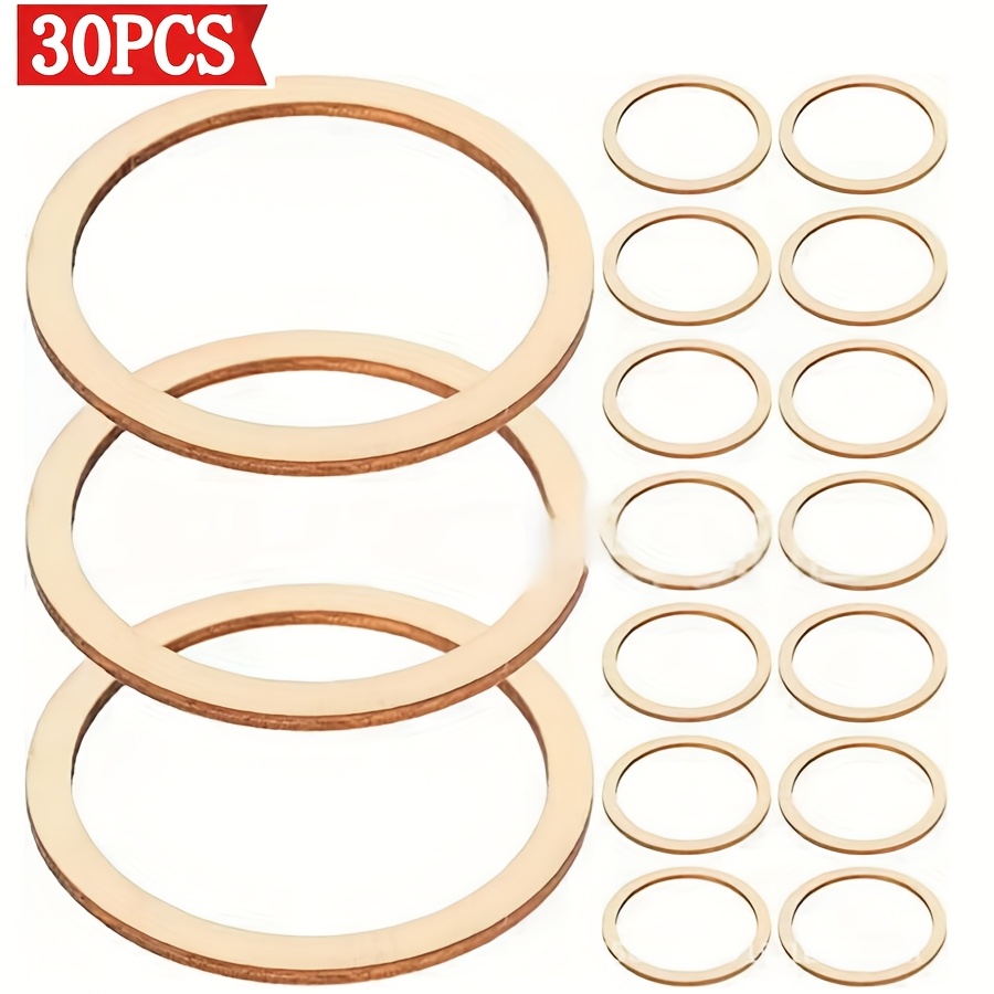Image of 30pcs Artificial Diy Paintable Wooden Rings - Pre-cut Round Craft Blanks & S, Wedding,, Christmas Party Decorations, Paintable Party Favors, Holiday Crafts, Hanging Ornaments (30pcs)