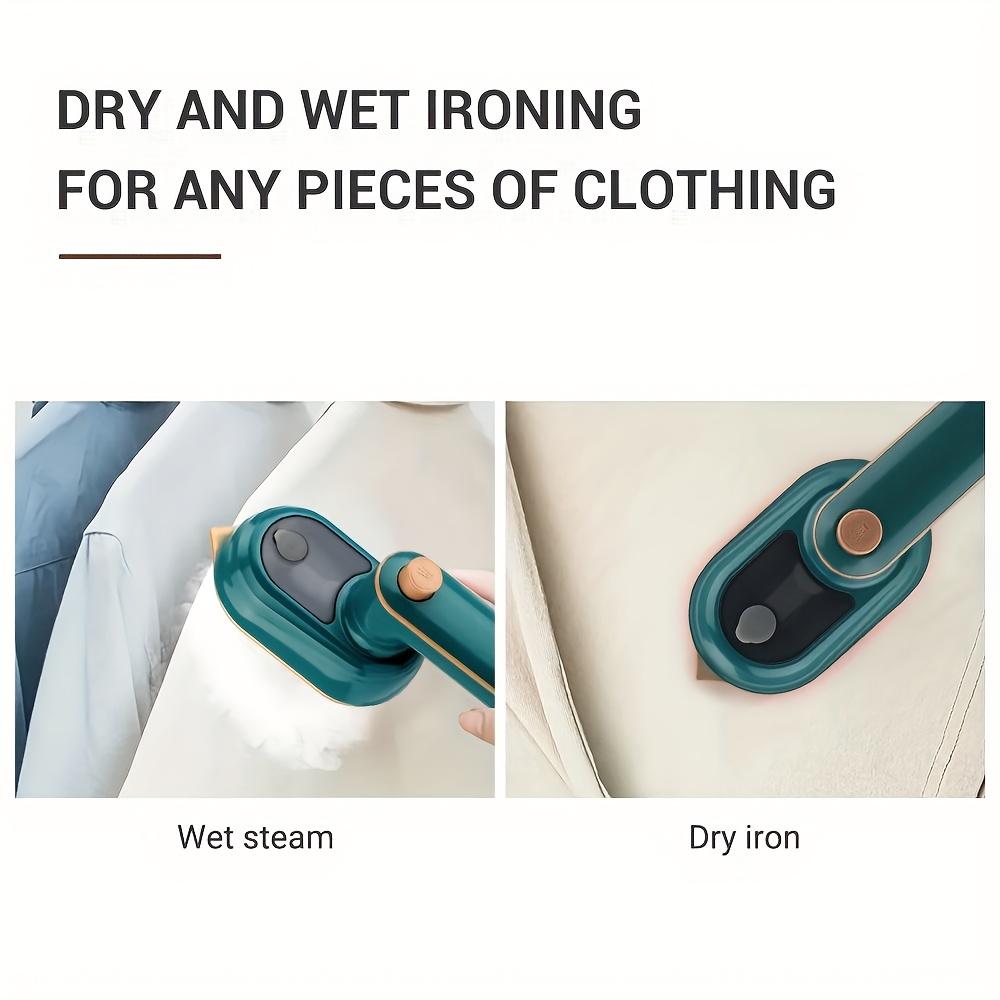 170°C High-Temperature Compact Handheld Steam Iron with Rotatable Garment Feature, Dual Wet and Dry Ironing, 220-240V British Specification Plug, No Battery Required - Model 6168, 023