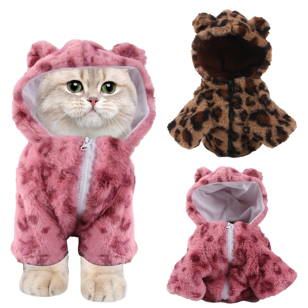 Thickened Outerwear for Pets, Stylish Leopard Print Jacket