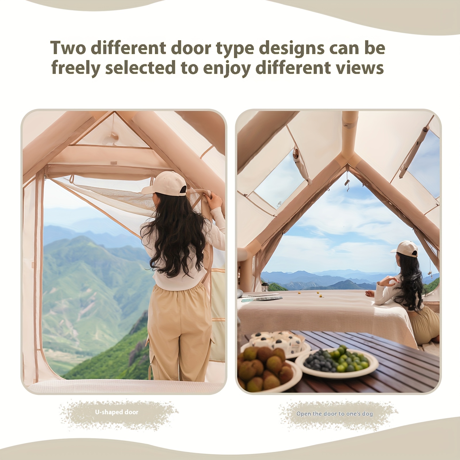 4～6人用】インフレータブル キャンプテント 持ち運び可能なオール