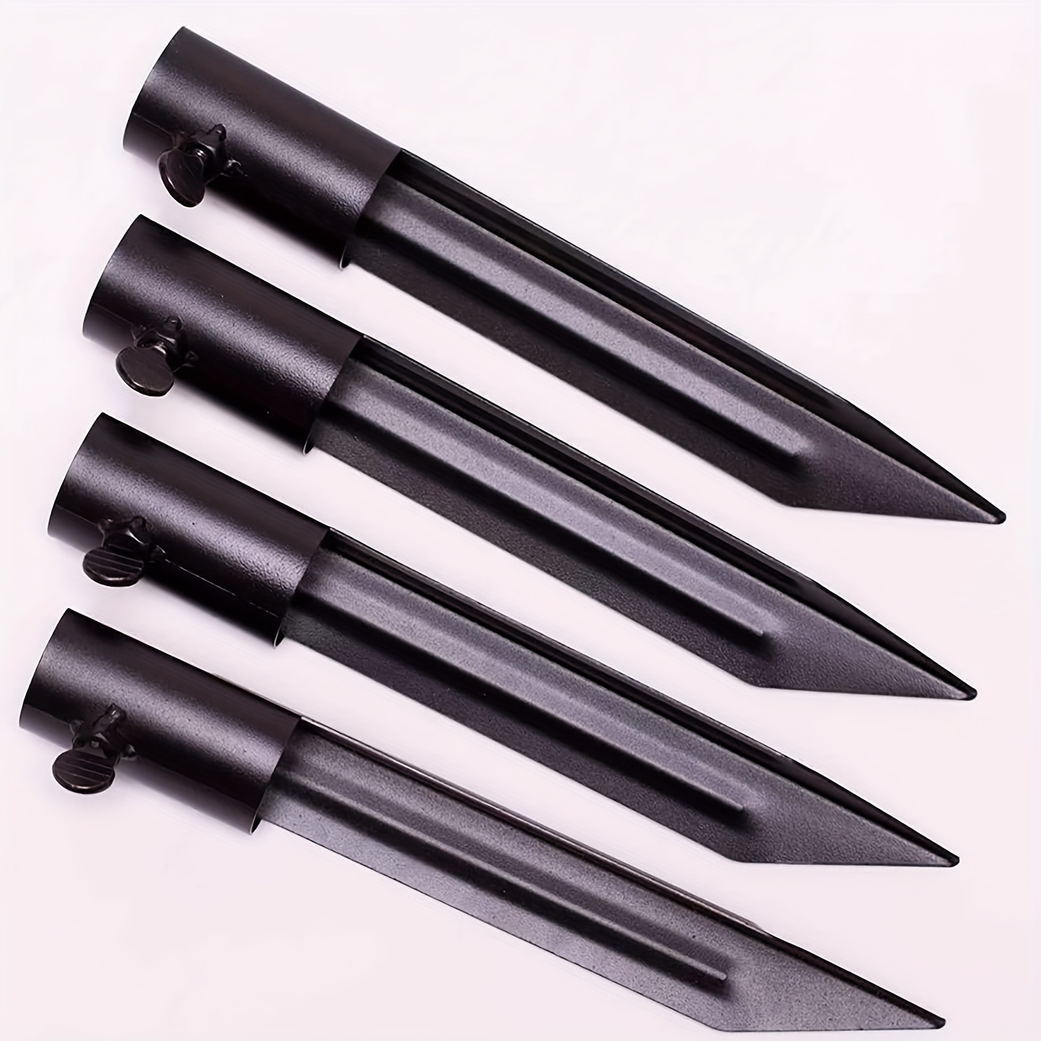 4 Pack Metal Stakes For Ground, Torch Holders For Ground, Flag & Umbrella Stakes For Grass, Light Flagpole Mount, Heavy Duty Torch Stand