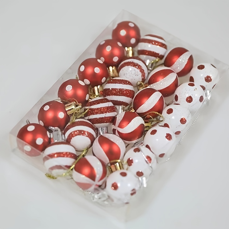 

24pcs Christmas Ornaments Set - 3cm Decorations, For &