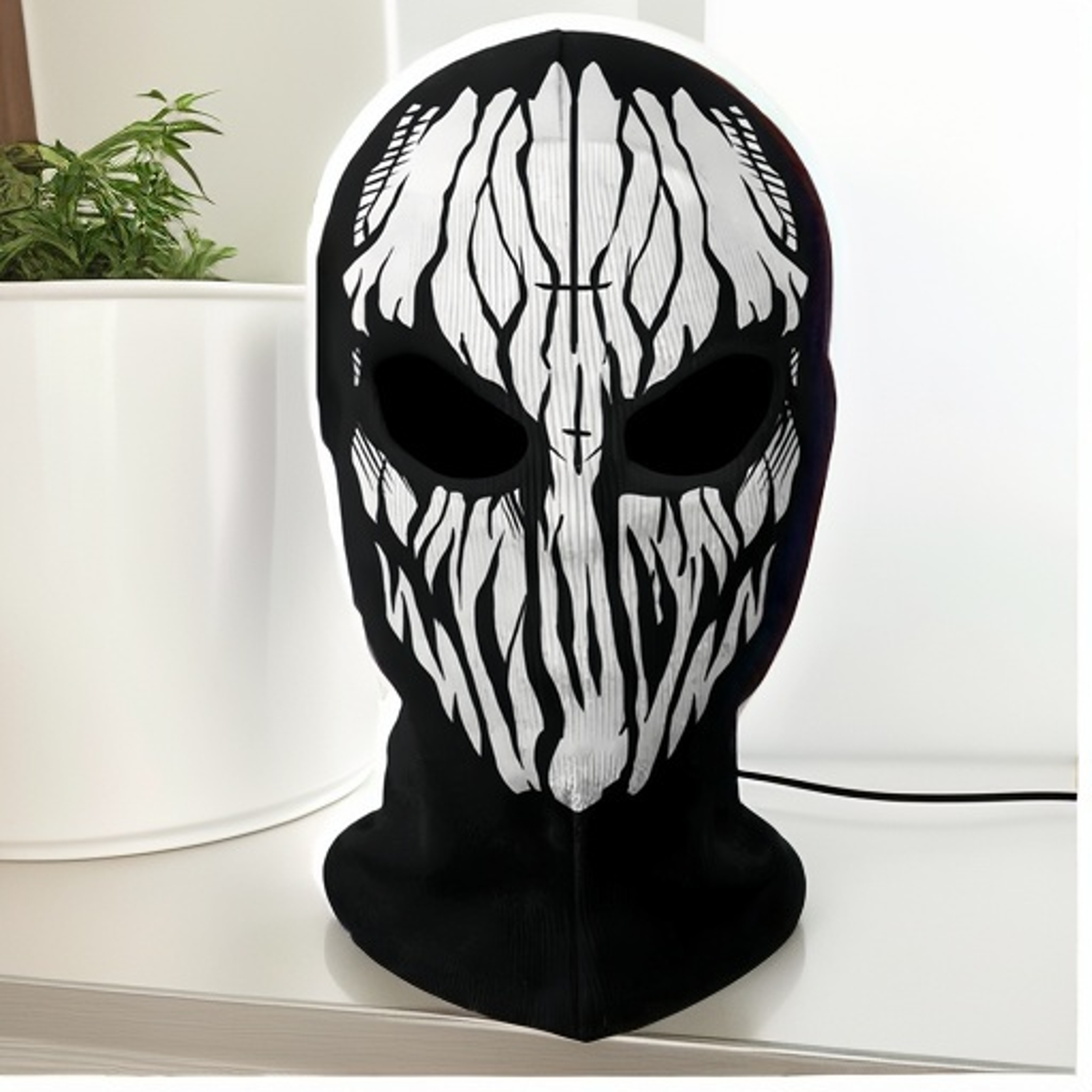 

Men's Thermal Cycling Balaclava - Stylish Black & White Skull Design Ski Mask, Coverage, Machine Washable, Outdoor Sports, Costume Parties & Gifts, Ski Gear