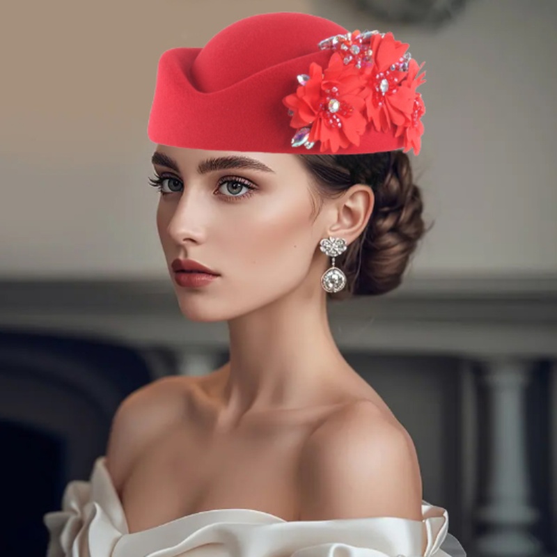 womens pillbox hat flowers vintage british style derby hats 