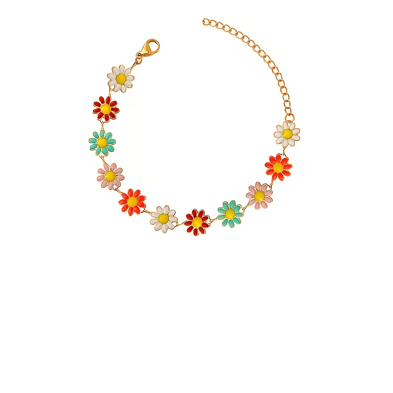 TEMU Französisches Exquisites Kleines Gänseblümchen-Stil Pastorales Mode Premium Damenarmband