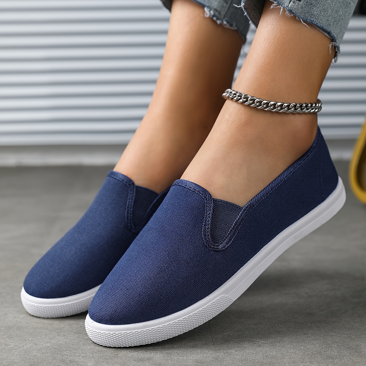 womens solid color elegant loafers lightweight flat footed walking shoes comfortable low cut casual shoes plus size very suitable for work or outdoor activities women shoes 2