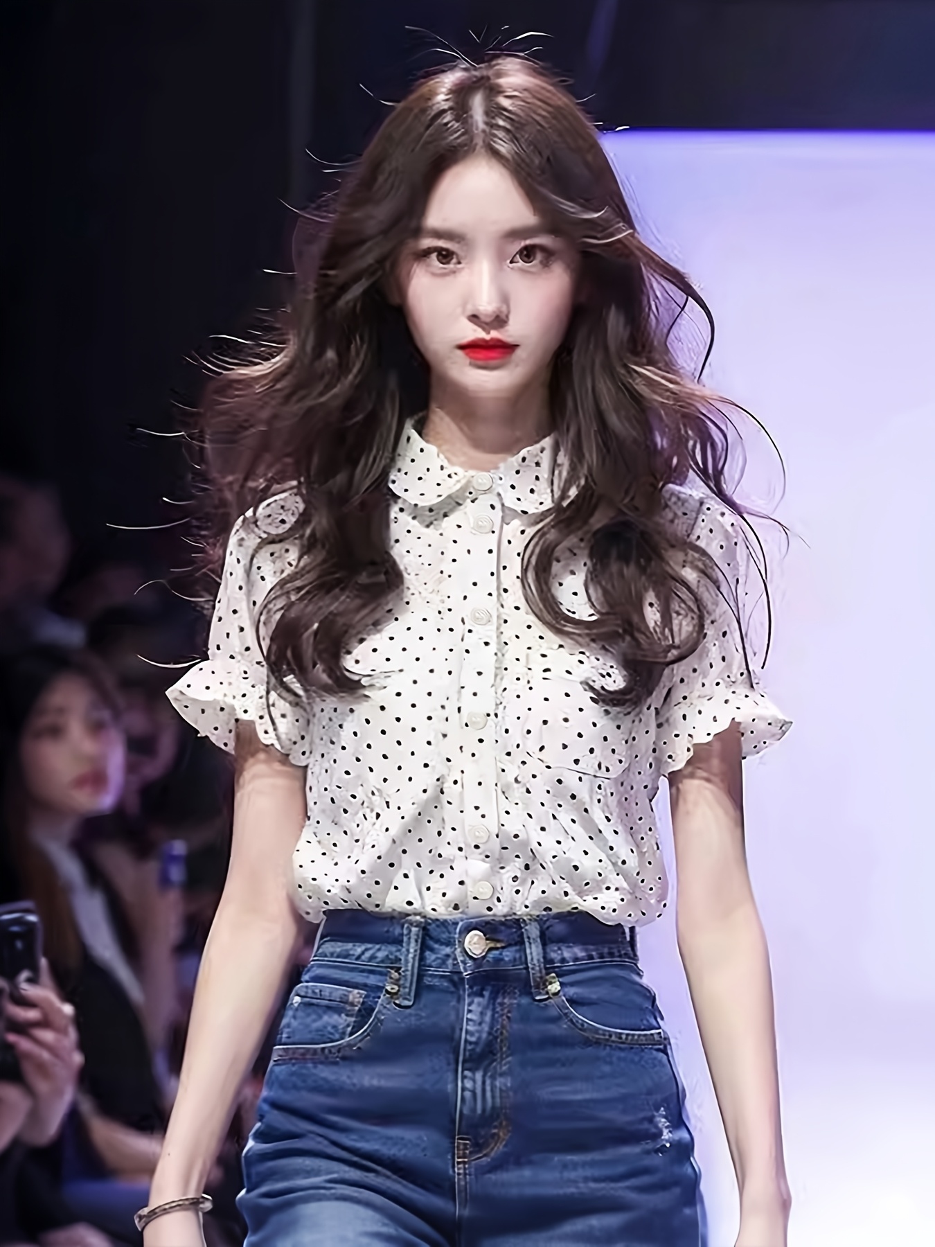 Blusa con para mujer Verano 2025 francés, cuello de pico, manga  corta, botones con negros