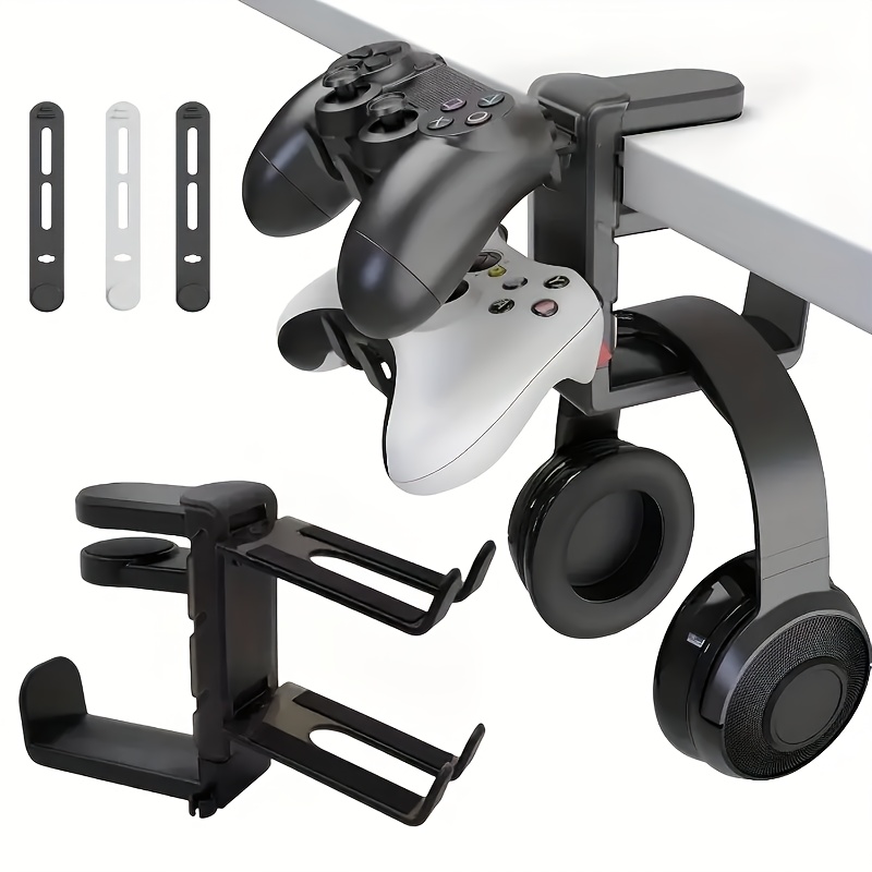 

3-in-1 Gaming Headset And Controller Stand - Adjustable Desk Clamp, Rotating Design For Pc Accessories, Earphone Hanging Rack