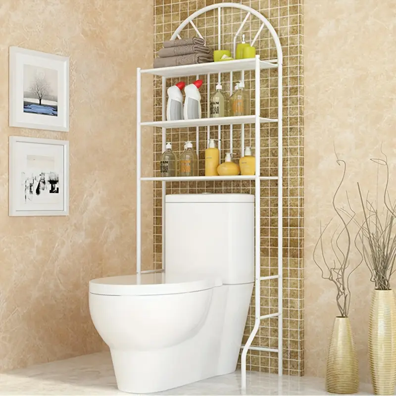 Mobiletto Bagno Salvaspazio Bianco - Con Scaffale E Porta Rotoli, Ideale Per Spazi Piccoli - Foto 13