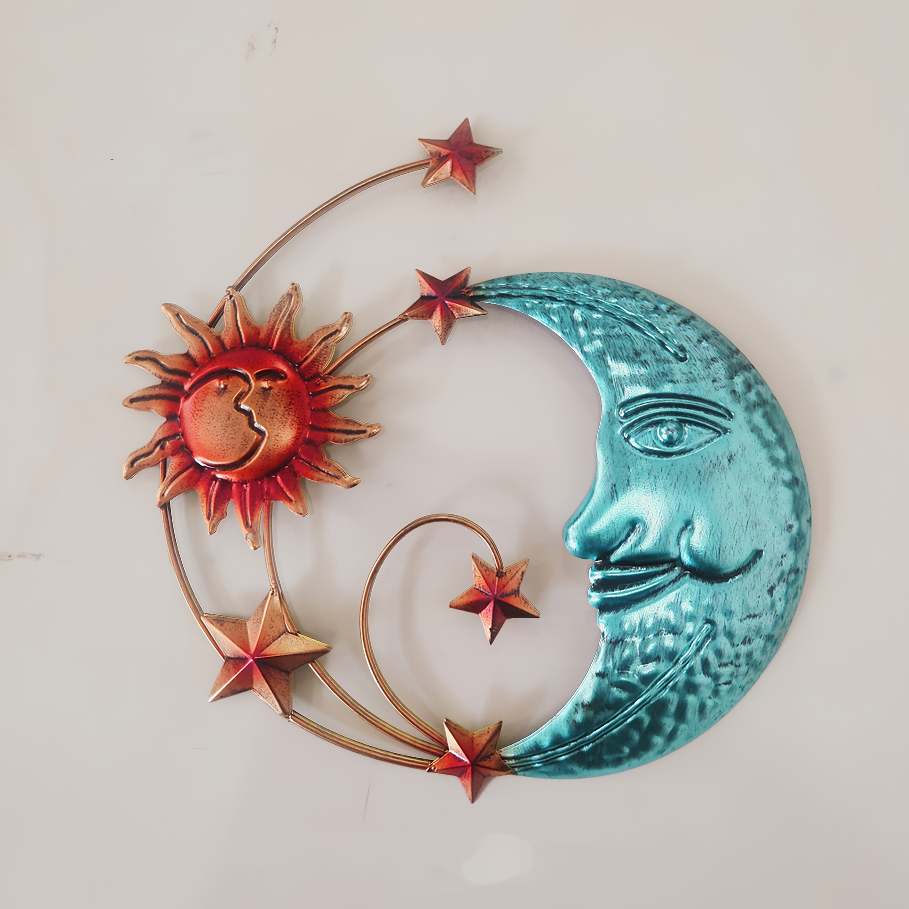 Modern Wall Sculpture - Minimalist Metal Horizontal Wall-mounted Celestial Decor With Sun, - Hanging For, Christmas/thanksgiving Gift - Installation For, Office