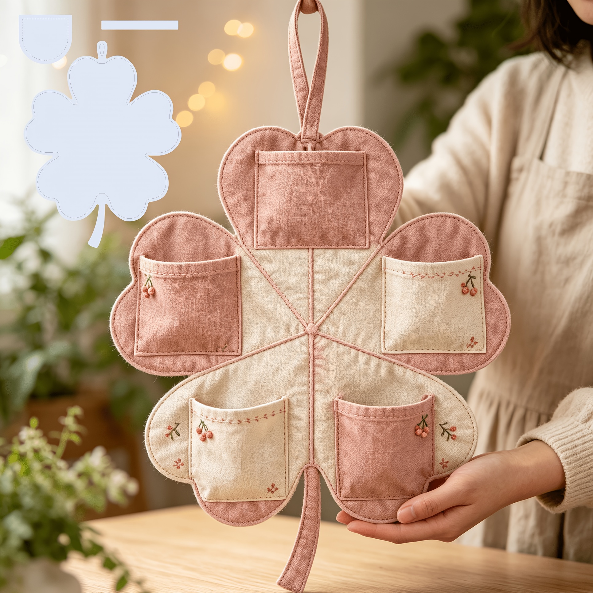 TEMU 1 Set Of 3 Clover Hanging Bag Handmade Stencils, Halloween Art Decoration Templates, Reusable Painting Stencils For Crafts, Painting, Canvas,
