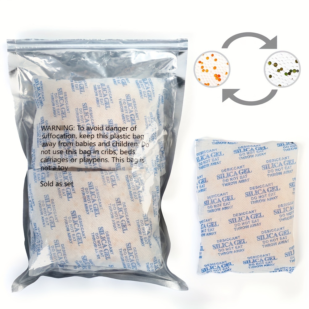

Lotfancy 7 Packets 100g Silica Gel Desiccant Moisture Absorber Packs Reusable Food Safe For Storage