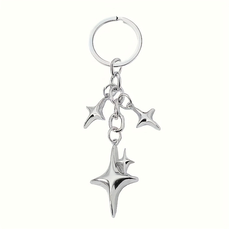 1/2pcs Star And Keychain - Souvenir Gift, Suitable For Bags, Backpacks, Cars - Suitable For Ramadan Creative Gifts, Daily Use - Cartoon Letter Theme, Decorative Star, Ring - For Valentine's Day