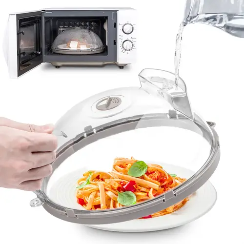 12 inch microwave splatter guard with integrated handle durable polycarbonate easy heating pasta more ideal housewarming gift grey food cover lid transparent lid durable kitchenware microwave food cover