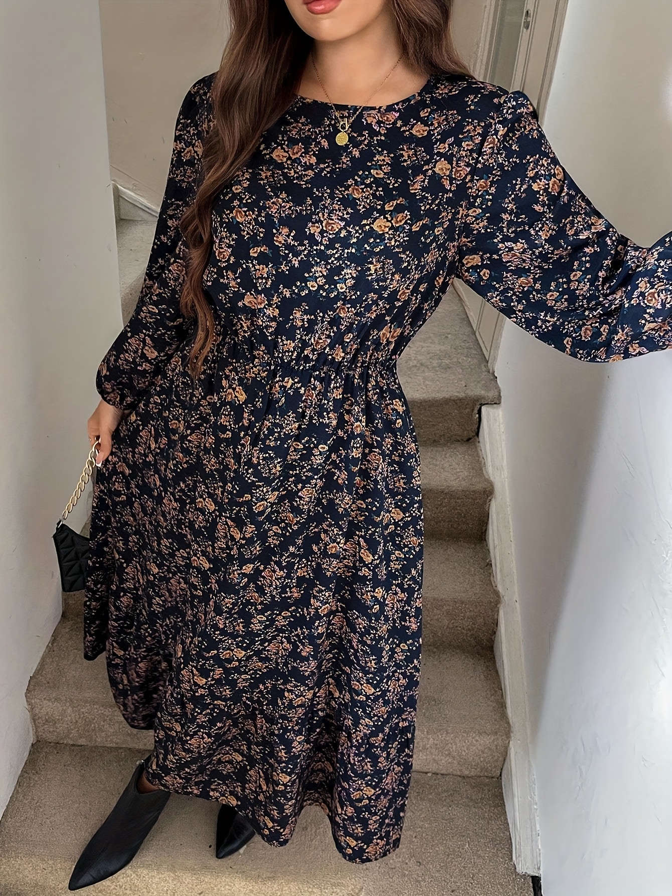 plus size casual a line dress Plus Size