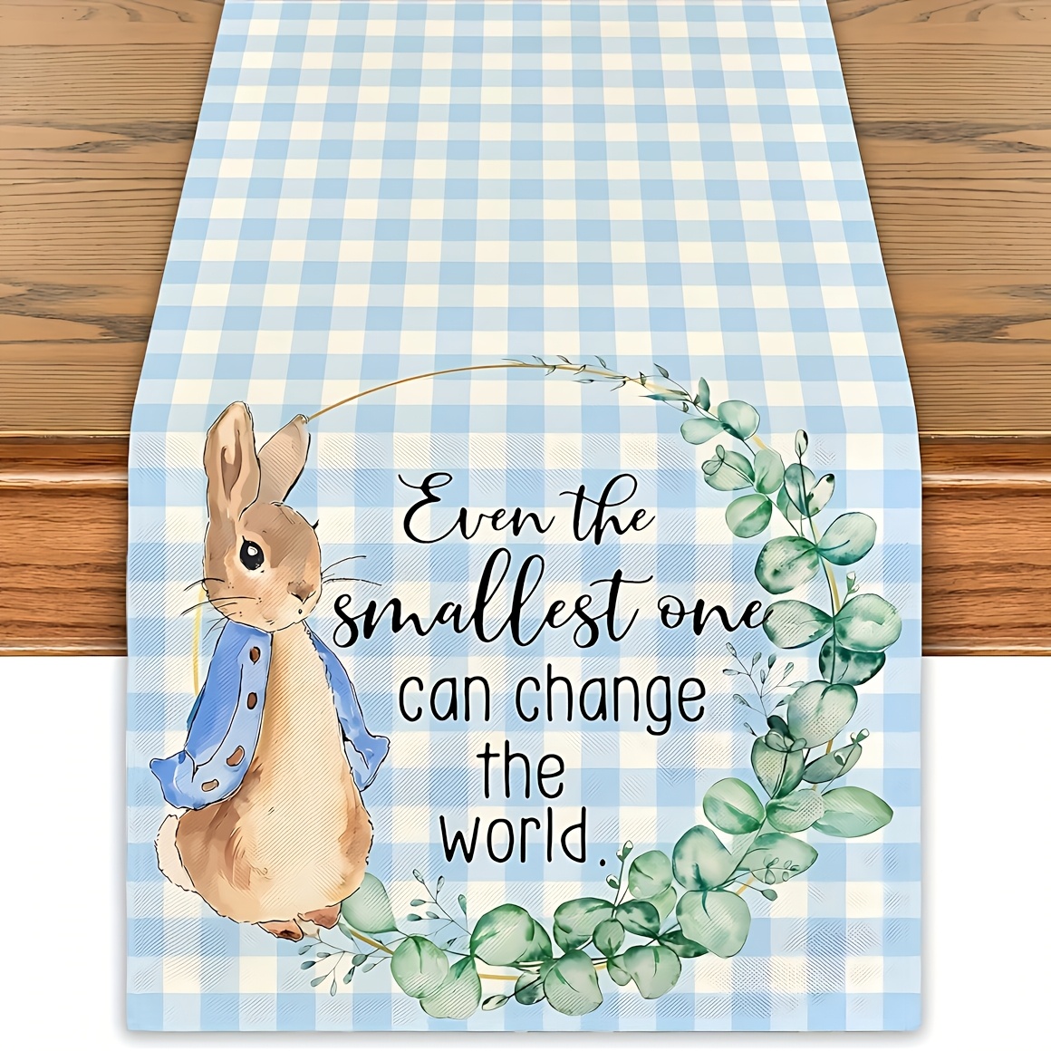 TEMU 1 Spring Rabbit Decorative Tablecloth, With Exquisite Pattern Printing, Suitable For Home, Kitchen And Dining Room Decoration