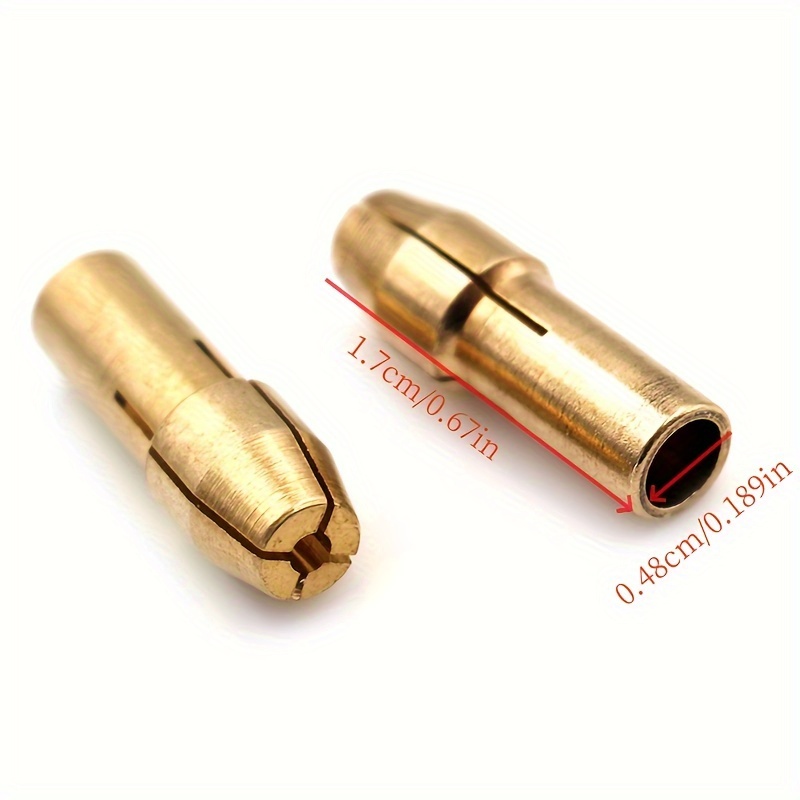 10pcs precision brass drill   collet set 0.5-3.2mm for dremel rotary tools, no-electricity needed   accessories with 4.8mm shank detalles 2