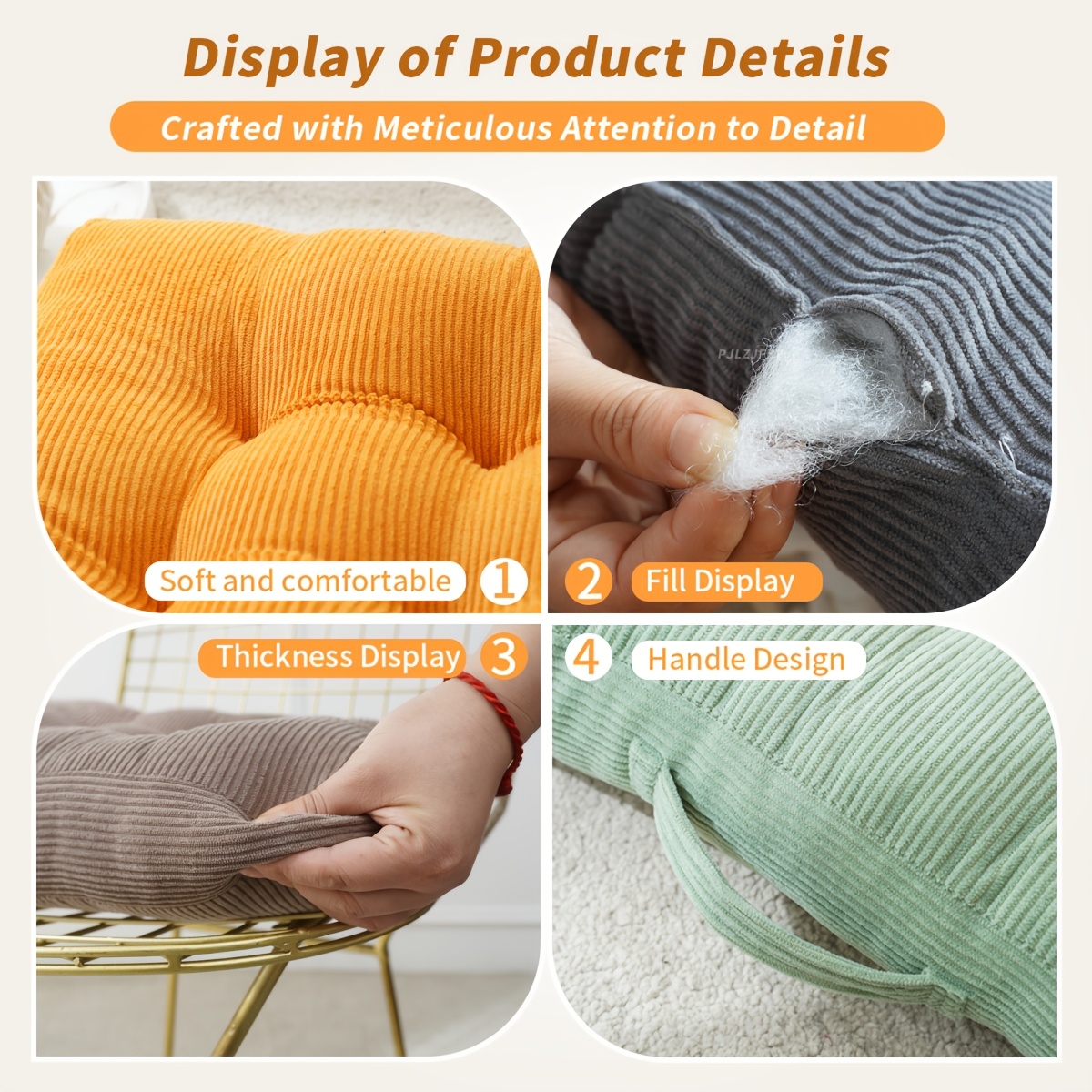 Cushion for Outdoor Courtyard Crafted from Corduroy Fabric