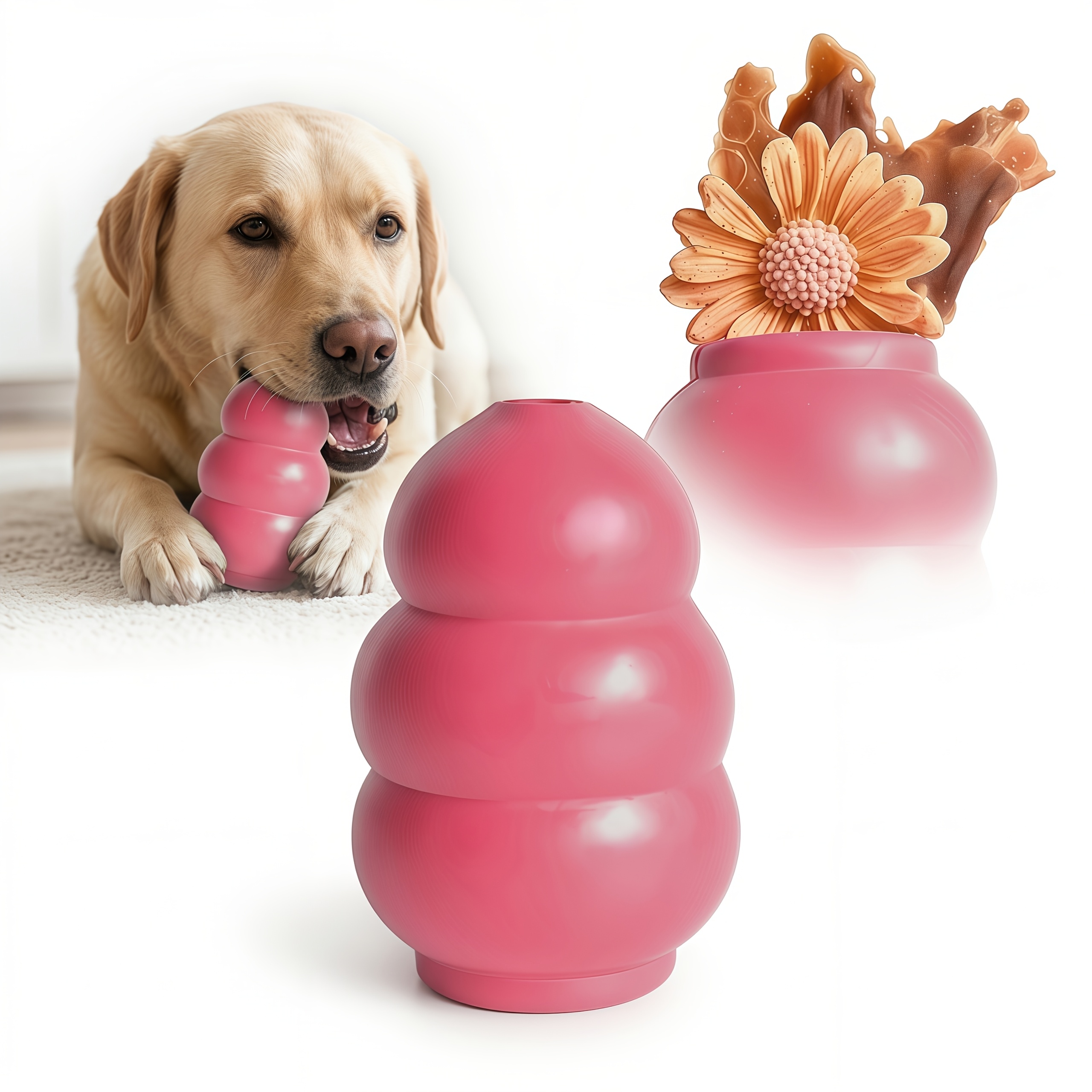TEMU Dog Chew Toy, Treat Dispensing Puzzle, Interactive Training Play, For Large Medium Aggressive Chewers, Iq Enrichment Toy, Bounce Fetch, Boredom