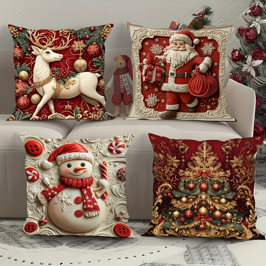 

4pcs Set 3d Christmas - , - , , Snowman & - , For , Decor ( )