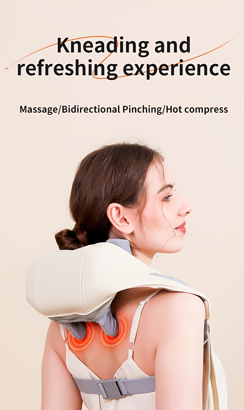 Neck Massager Back Waist Shoulder Neck Cervical Massage Automatic Kneading Device Trapezius Muscle Massager