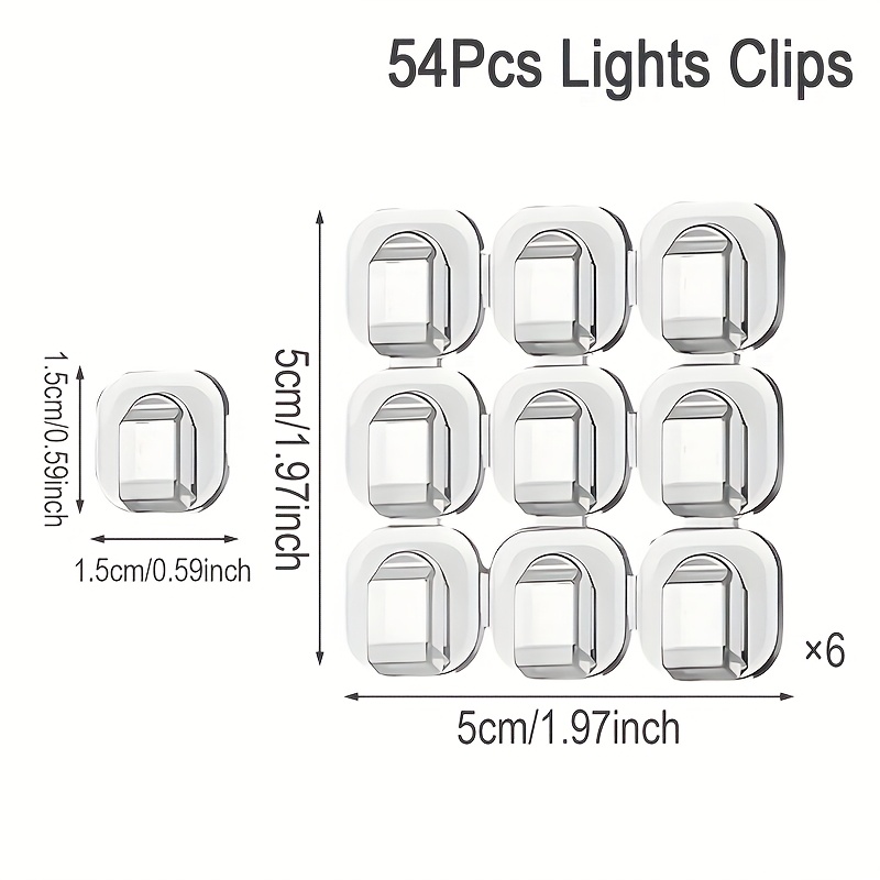 27/54/99pcs Easy-install Adhesive Clips - Waterproof Wall-mounted Cable Clips, Durable Plastic No Drill Hooks For Indoor Bedroom, Usb Cables & Home Organization, Cord Holder, Utility Hooks